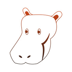 Hippo wild animal vector illustration graphic design