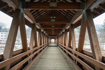 Wooden Covered bridge in New Hampshire