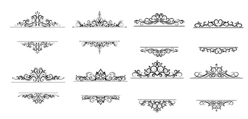 Vintage vector swirl frame set