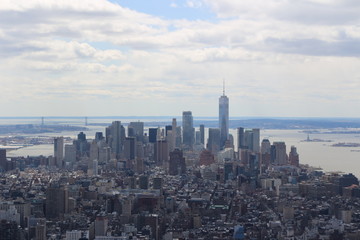 Fototapeta na wymiar Lower Manhattan seen from the Empire State Building