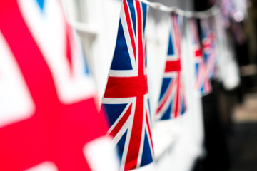 British & English national flag at the restaurant and pub, London