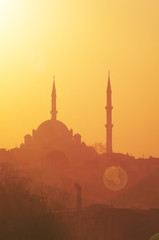 Turquie - Istanbul - Minaret ensoleill&eacute; 2