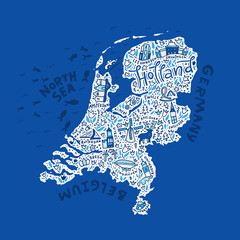 Obraz premium Vector Holland Map