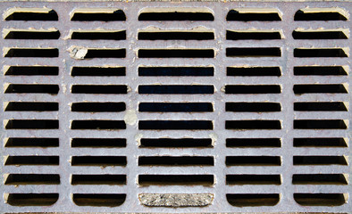 old steel grill on a black background