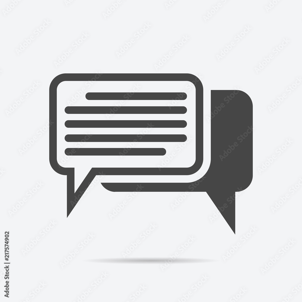 Poster Chat icon flat style isolated on background. Chat sign symbol for web site and app design.