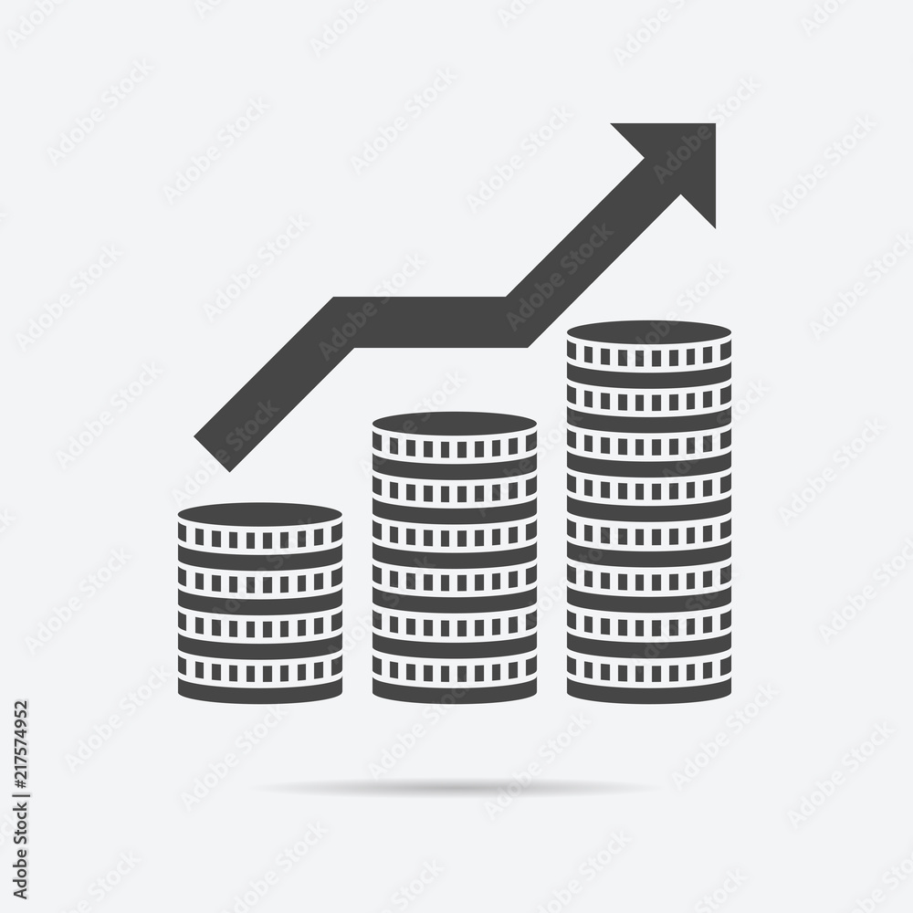 Poster finance icon flat style isolated on background. finance sign symbol for web site and app design.