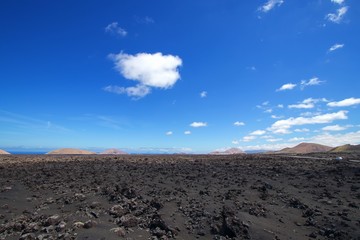 Ebene auf Lanzarote aus Vulkangetsein