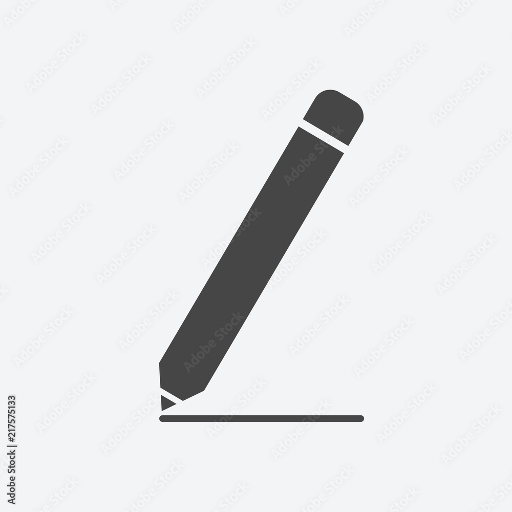 Poster Pencil icon flat style isolated on background. Pencil sign symbol for web site and app design.