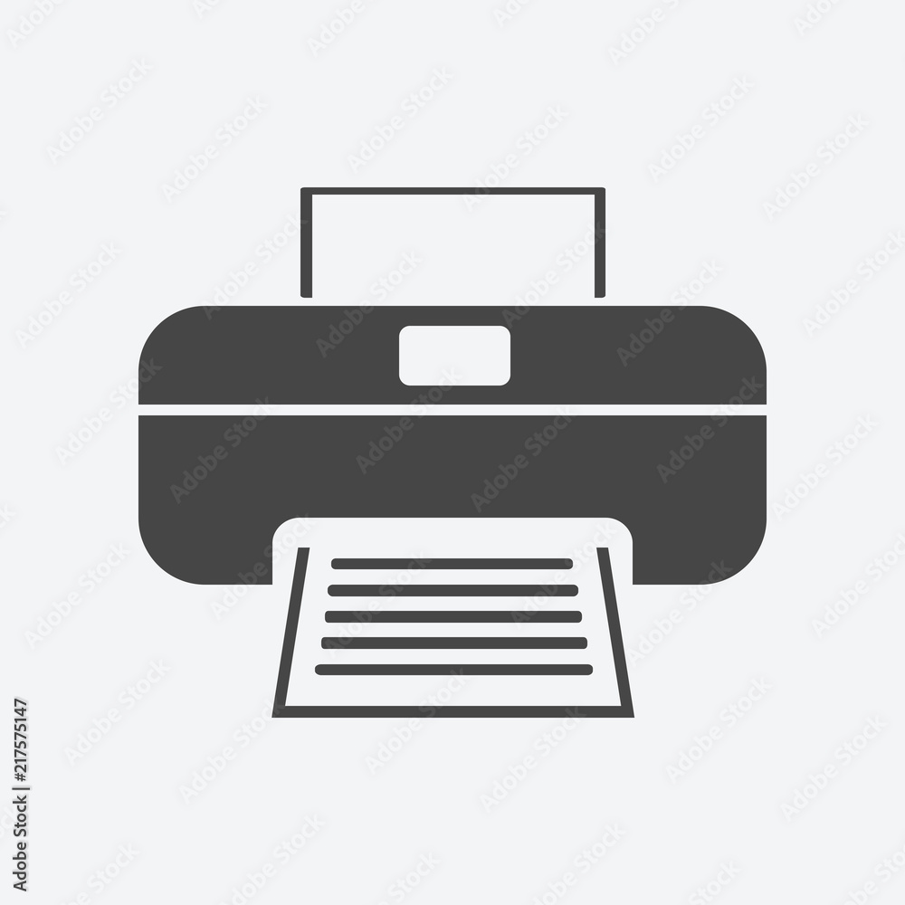Poster Printer icon flat style isolated on background. Printer sign symbol for web site and app design.