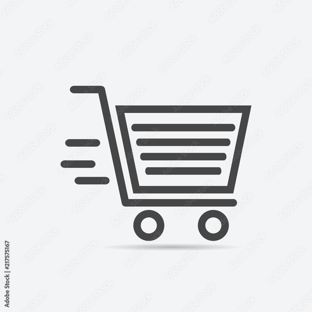 Poster shopping basket icon flat style isolated on background. shopping basket sign symbol for web site and