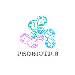 Probiotics logo. Bacteria logo. Concept of healthy nutrition ingredient for therapeutic purposes. Simple flat style trend modern logotype graphic design isolated