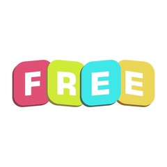 Free Word On Tags, simple color sign 