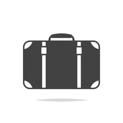 Suitcase icon vector isolated