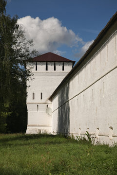 Tainitskaya tower of St. Paphnutius - Pafnutyevo-Borovsky monastery in Borovsk. Kaluga oblast. Russia