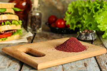 sumac - spices. food background