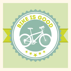bike is good label circle bicycle sign colors vector illustration