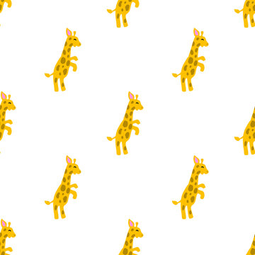 Cute Children's Illustration Wild Animals Giraffe
