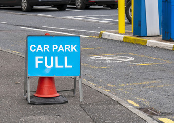 Car park full sign at entrance to car park