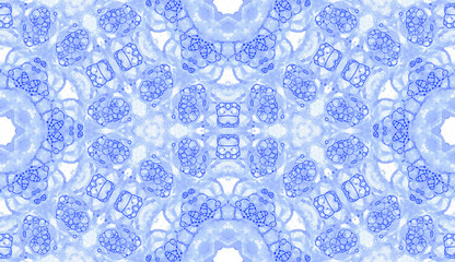 Violet seamless pattern. Amusing delicate soap bubbles. Lace hand drawn textile ornament. Kaleidosco