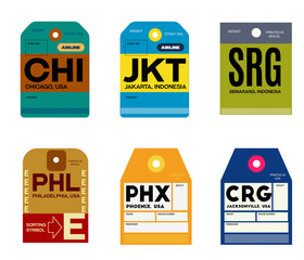 chicago jakarta semarang philadelphia phoenix jacksonville baggage tag