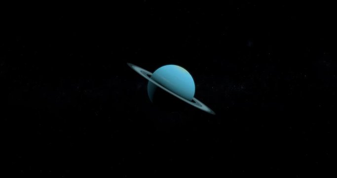 Uranus planet and her rings in the outer space