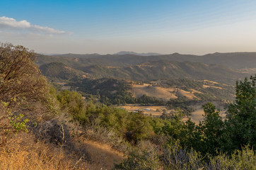Fototapeta premium sunset in Sierra Nevada foothills King Canyon road, Dunlap, California
