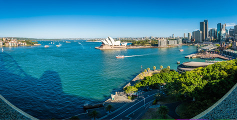 Panorama of Sydney harbour in New South Wales, Australia