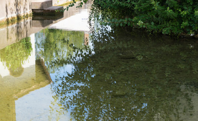 kleiner Bach mit Wasserspiegelung