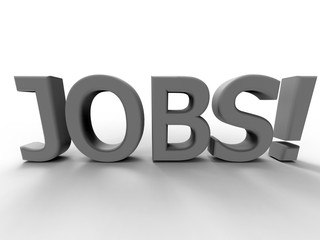 3D render - jobs extruded text with shadows