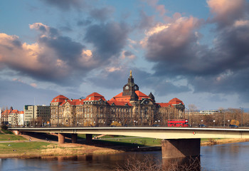 Saxon State Chancery during sunset.