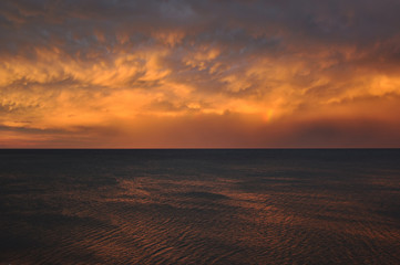 Fototapeta na wymiar Scenic sunset sky after rain on the Black sea, Turkey