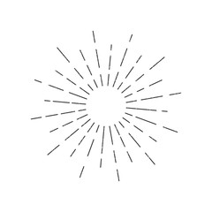 Obraz premium Vector isolated vintage sun rays for decoration and covering on the white background. Concept of sunburst and retro design.