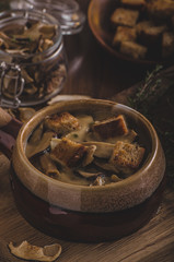 Rustic mushrooms soup