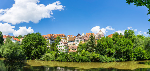 Fototapeta na wymiar Germany, XXL panorama view of Tuebingen old town