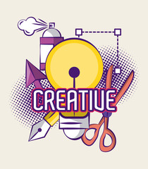 Creative ideas and colors cartoons and graphic design elements vector illustration graphic design
