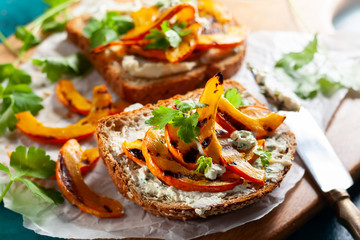 Sandwich with grilled pumpkin