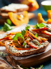 Sandwich with grilled pumpkin