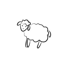sheep icon in sketch style. Element of sheep for mobile concept and web apps illustration. Sketch icon for website design and development, app development