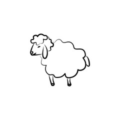 sheep icon in sketch style. Element of sheep for mobile concept and web apps illustration. Sketch icon for website design and development, app development