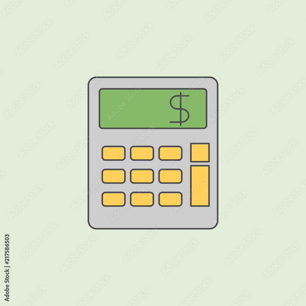 Poster calculator icon. element of banking icon for mobile concept and web apps. field outline calculator i