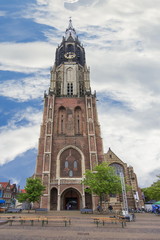 Fototapeta na wymiar New church on Market square, Delft, Netherlands