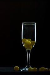 wine glass black background