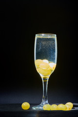 wine glass black background