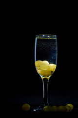 wine glass black background