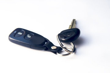 Car keys isolated over white background.
