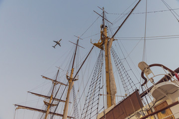 an old passenger ship bound in the harbor © blanke1973