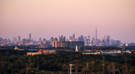 City of Toronto Skyline Seen from Mississauga at Sunset