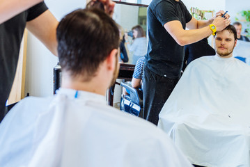 man at professional barbershop