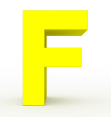 letter F 3d yellow isolated on white