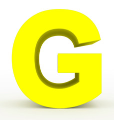 letter G 3d yellow isolated on white